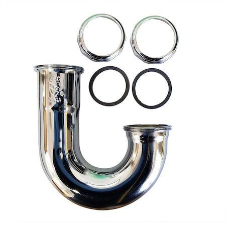 Thrifco Plumbing 22 Gauge 1-1/2 Inch x 1-1/2 Inch Chrome Plated Brass Tubular J- 4400653